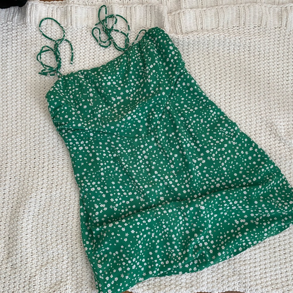 Princess Polly Green Floral Mini Dress